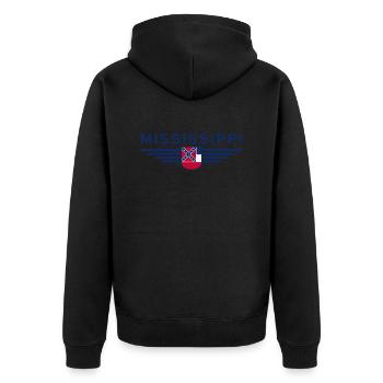 Mississippi Fan T-Shirt – Parfait pour les fans ! - Veste à capuche bio Premium Unisexe - noir - Dos - Nico (187cm)