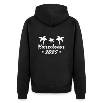 Barcelone 2025 - Veste à capuche bio Premium Unisexe - noir - Dos - Nico (187cm)