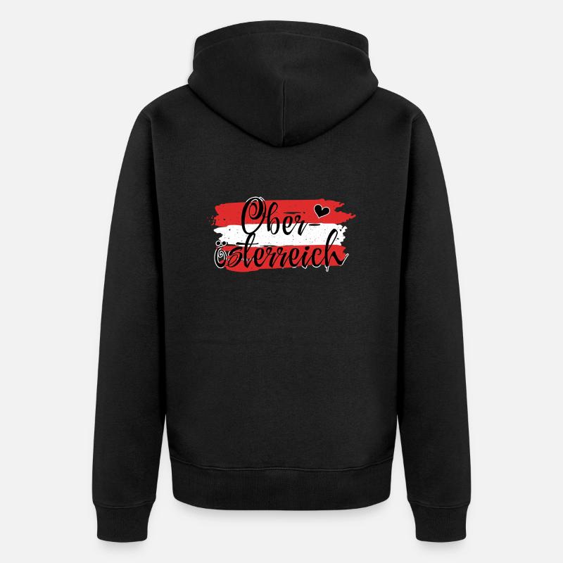 Drapeau Autriche Haute-Autriche - Veste à capuche bio Premium Unisexe - noir
