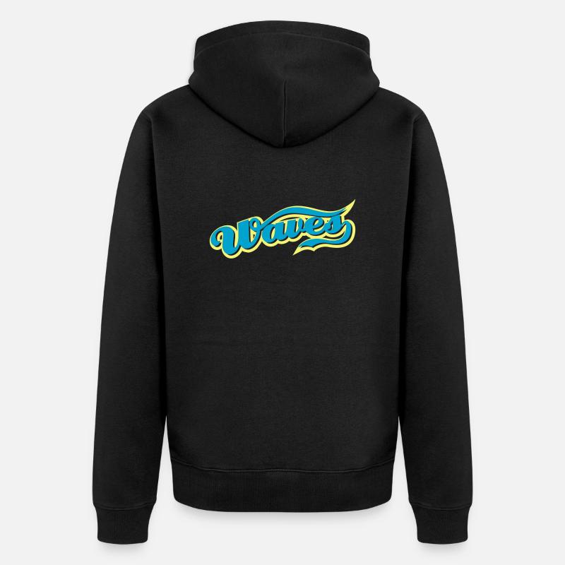 waves - Veste à capuche bio Premium Unisexe - noir