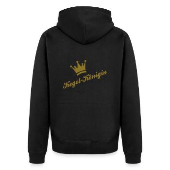 kegeln - Unisex Premium Bio Zip Hoodie - Schwarz - Hinten - Nico (187cm)