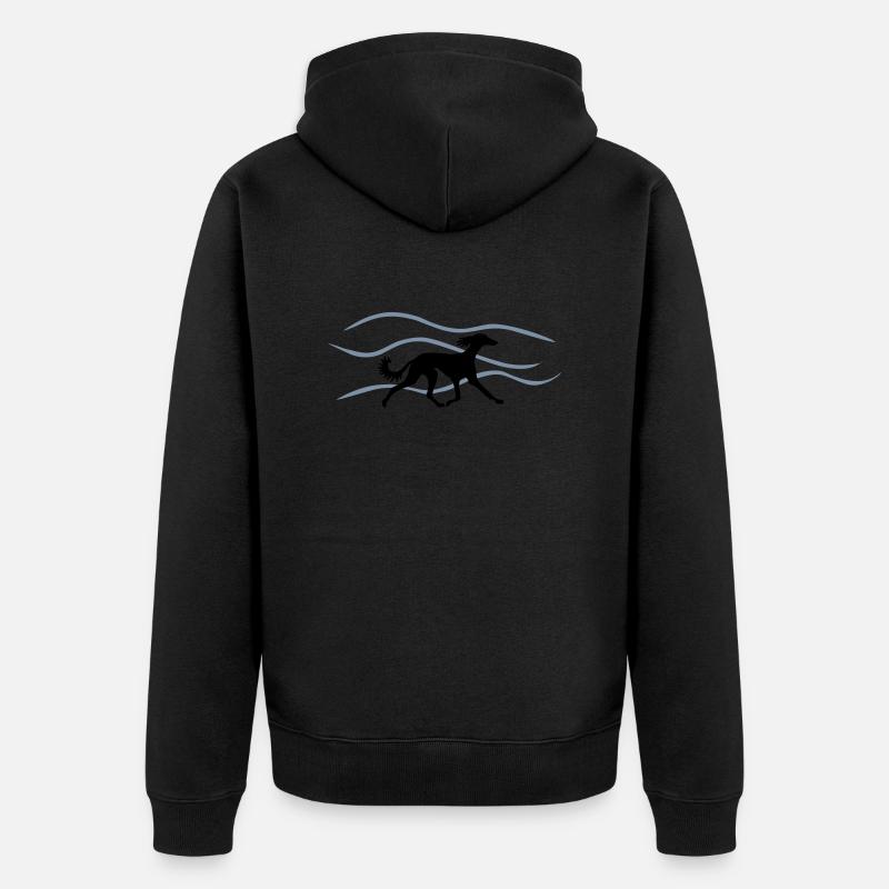Saluki-Motiv - Unisex Premium Bio Zip Hoodie - Schwarz