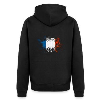 france eclaboussure - Veste à capuche bio Premium Unisexe - noir - Dos - Nico (187cm)