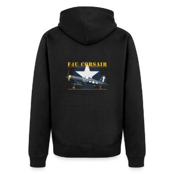 F4U Hedrick shirt design - Veste à capuche bio Premium Unisexe - noir - Dos - Nico (187cm)