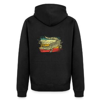 Alligator Crocodile - Unisex Premium Organic Zip Hoodie - black - Back - Nico (187cm)