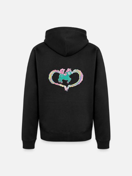 Unicorn - Unisex Premium Organic Zip Hoodie - black