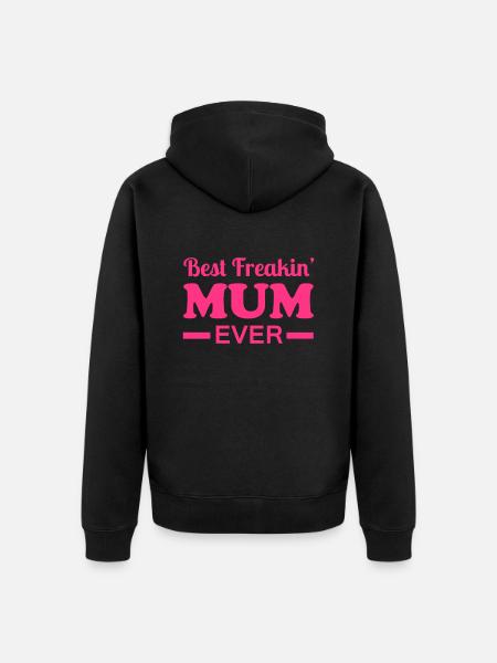 Mum - Unisex Premium Organic Zip Hoodie - black