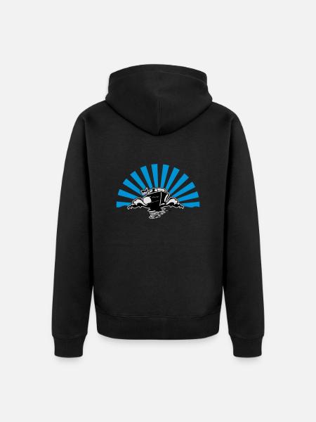 Motorboot 3C - Farbwechsel - Unisex Premium Bio Zip Hoodie - Schwarz