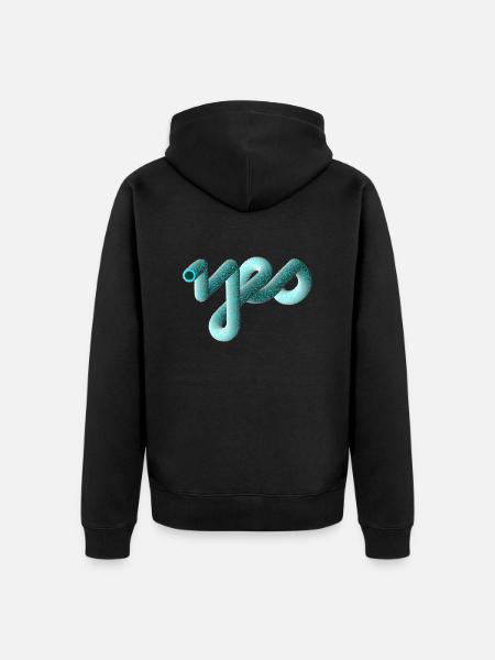 YES Font cuddly effect 3D - Unisex Premium Organic Zip Hoodie - black