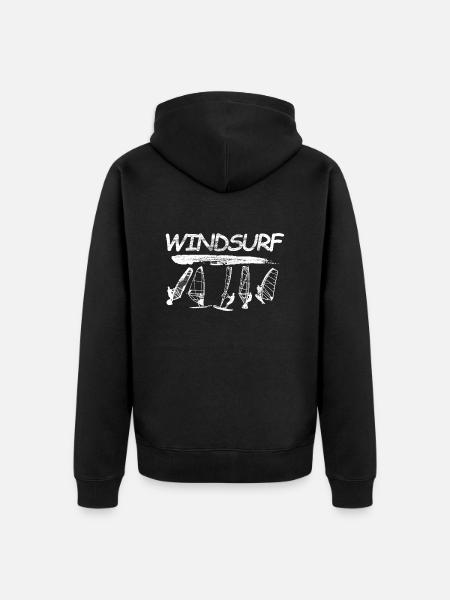 Windsurf Logo - Unisex Premium Organic Zip Hoodie - black