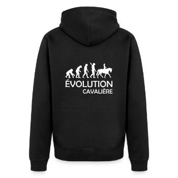 évolution cavalière - Veste à capuche bio Premium Unisexe - noir - Dos - Nico (187cm)