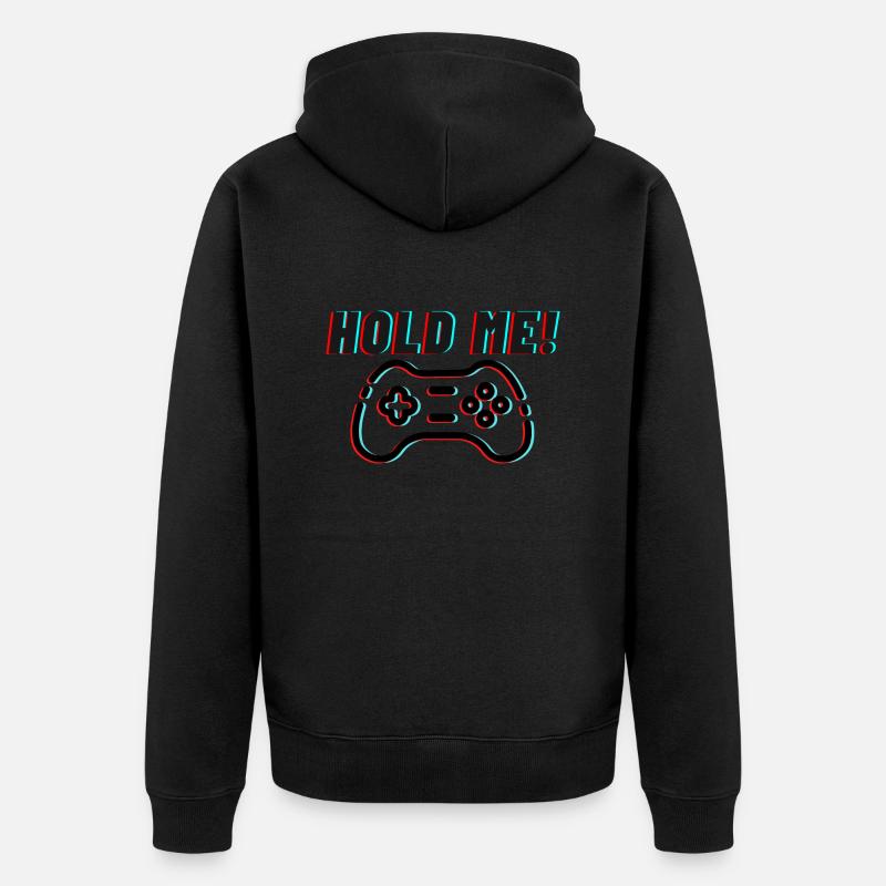 Cooles Gaming - Design - Gamingcontroller - Unisex Premium Bio Zip Hoodie - Schwarz