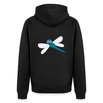 Dragonfly - Unisex Premium Organic Zip Hoodie - black - Back - Nico (187cm)
