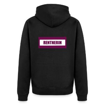 Rentnerin - Unisex Premium Bio Zip Hoodie - Schwarz - Hinten - Nico (187cm)