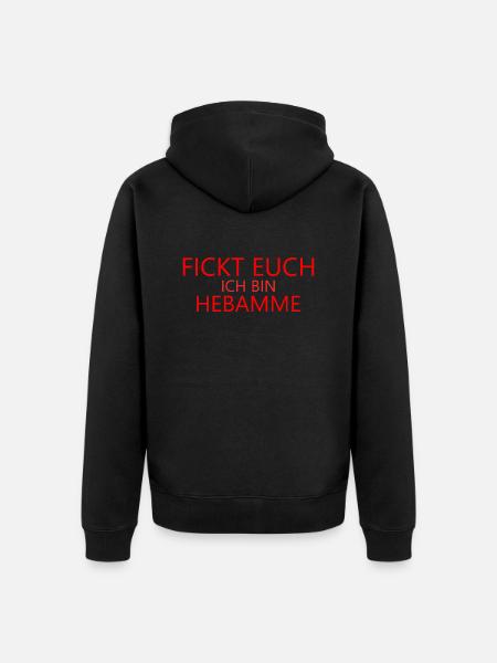 Hebamme - Unisex Premium Bio Zip Hoodie - Schwarz