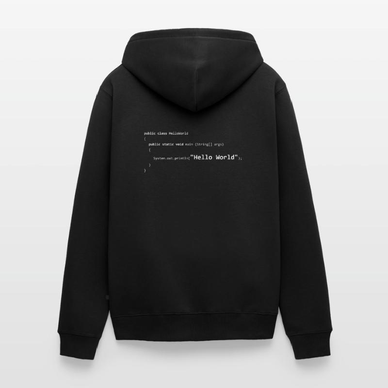 JAVA Hello World Unisex Premium Bio Zip Hoodie