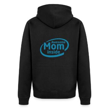 Awesome MOM Inside - Unisex Premium Organic Zip Hoodie - black - Back - Nico (187cm)