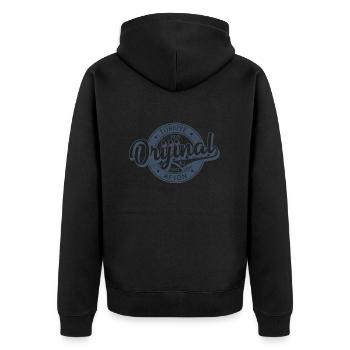 Afyon - Unisex Premium Bio Zip Hoodie - Schwarz - Hinten - Nico (187cm)
