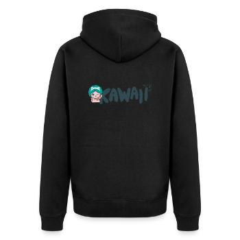 Kawaii - Fille mignonne - Veste à capuche bio Premium Unisexe - noir - Dos - Nico (187cm)