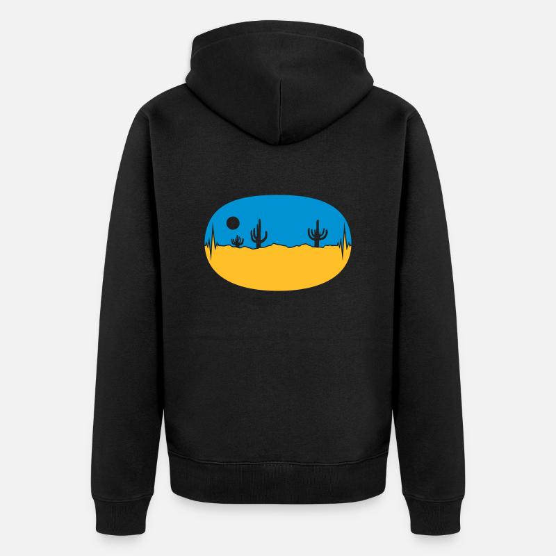Skyline Frequenz Wüste Landschaft - Unisex Premium Bio Zip Hoodie - Schwarz