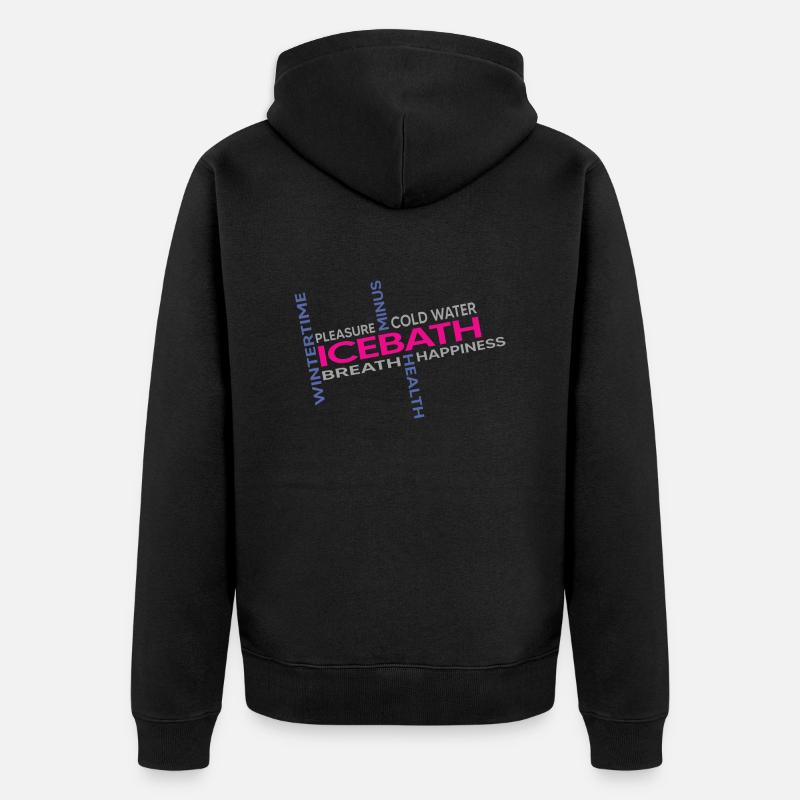 eisbader winterbader kälteresistent eisbad - Unisex Premium Bio Zip Hoodie - Schwarz
