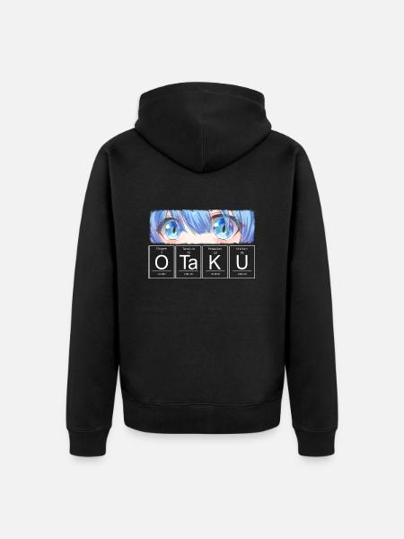Otaku Anime Augen Chemisches Element - Unisex Premium Bio Zip Hoodie - Schwarz