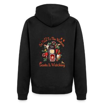 Soyez gentil avec la serveuse Le Père Noël regarde - Veste à capuche bio Premium Unisexe - noir - Dos - Nico (187cm)