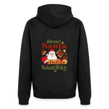 Weihnachtszeit Lieber Weihnachtsmann Definiere Frech - Unisex Premium Bio Zip Hoodie - Schwarz - Hinten - Nico (187cm)