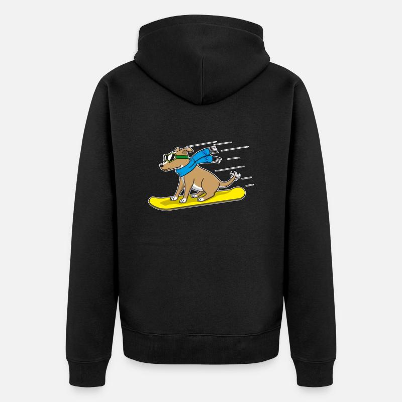 Chien de snowboard - Veste à capuche bio Premium Unisexe - noir