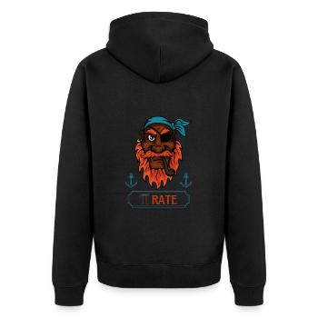 Pi Rate Mathematik und Piratenliebhaber Design für Pi Day - Unisex Premium Bio Zip Hoodie - Schwarz - Hinten - Nico (187cm)