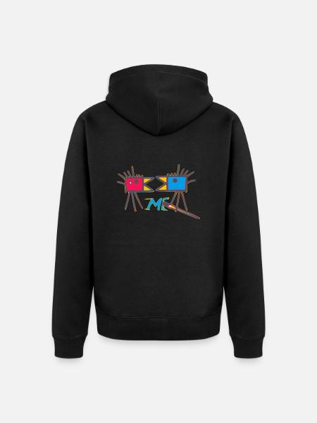Birds in love - Unisex Premium Organic Zip Hoodie - black