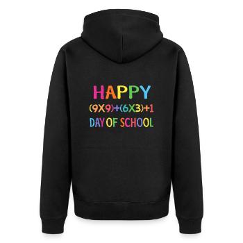 100 Days to Get Smarter In everything - Unisex Premium Organic Zip Hoodie - black - Back - Nico (187cm)
