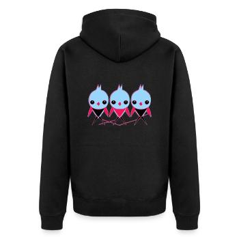 3 small birds - Unisex Premium Organic Zip Hoodie - black - Back - Nico (187cm)