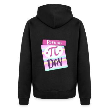 Born On Pi Day Big Pi Symbol Awesome 3.14 Pi Day - Unisex Premium Organic Zip Hoodie - black - Back - Nico (187cm)