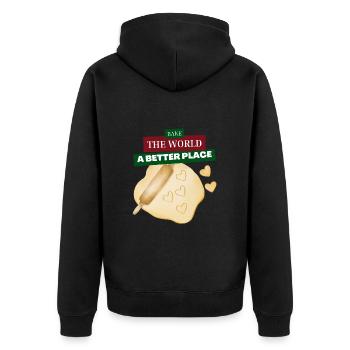 You Bake The World A Better Place pâte à pâtisserie - Veste à capuche bio Premium Unisexe - noir - Dos - Nico (187cm)
