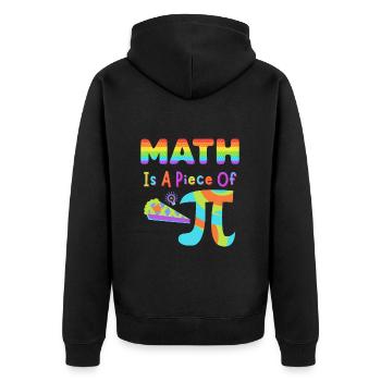 Pi Day 2023 Mathe ist ein Stück Pi Regenbogenbuchstaben - Unisex Premium Bio Zip Hoodie - Schwarz - Hinten - Nico (187cm)