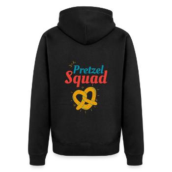 Pretzel Squad, Big Pretzel Design Pretzel Day 2023 - Unisex Premium Bio Zip Hoodie - Schwarz - Hinten - Nico (187cm)