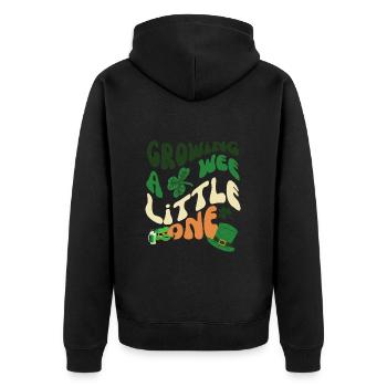 Cultiver un petit trèfle de la Saint-Patrick - Veste à capuche bio Premium Unisexe - noir - Dos - Nico (187cm)