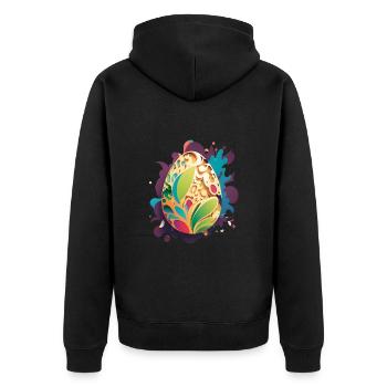 Eine abstrakte Interpretation von Ostereiern - Unisex Premium Bio Zip Hoodie - Schwarz - Hinten - Nico (187cm)