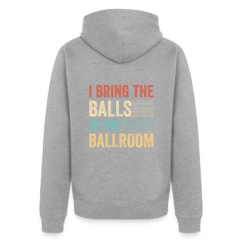 Dancing Slogan Ballroom Couple Dance Dance Floor - Unisex Premium Organic Zip Hoodie - heather grey - Back - Nico (187cm)