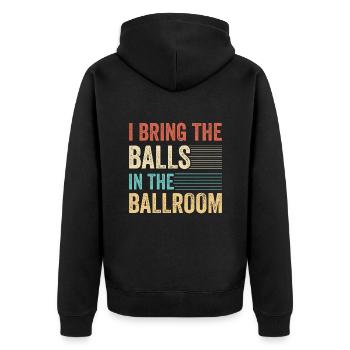 Tanzen Spruch Ballsaal Paartanz Tanz Tanzfläche - Unisex Premium Bio Zip Hoodie - Schwarz - Hinten - Nico (187cm)