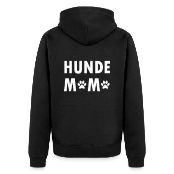 Dog Hund - Unisex Premium Bio Zip Hoodie - Schwarz - Hinten - Nico (187cm)