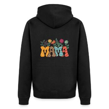 Mother's Day Vintage Mama/Mom 5 - Unisex Premium Organic Zip Hoodie - black - Back - Nico (187cm)