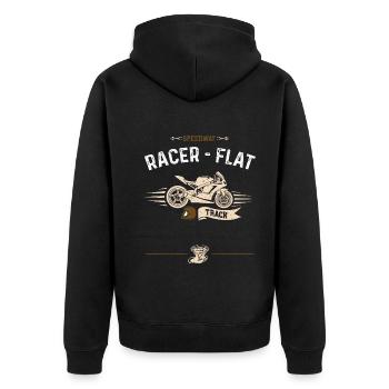 Speedway Racer - Flat Track - Veste à capuche bio Premium Unisexe - noir - Dos - Nico (187cm)