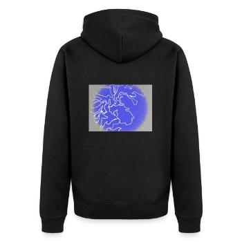 MAY K Sum23 - Unisex Premium Organic Zip Hoodie - black - Back - Nico (187cm)