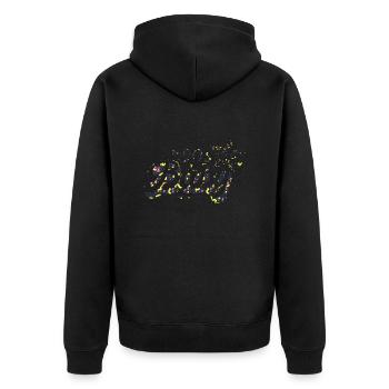 90er Jahre Niedlich 80er Jahre Retro Vintage Lustig Cool Nostalgie - Unisex Premium Bio Zip Hoodie - Schwarz - Hinten - Nico (187cm)