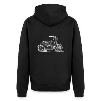 Tricycle jouet dessiné à la main - Veste à capuche bio Premium Unisexe - noir - Dos - Nico (187cm)
