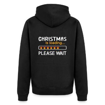 Christmas is loading... Please Wait - Unisex Premium Bio Zip Hoodie - Schwarz - Hinten - Nico (187cm)