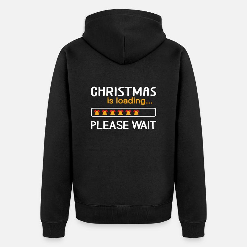 Christmas is loading... Please Wait - Unisex Premium Bio Zip Hoodie - Schwarz