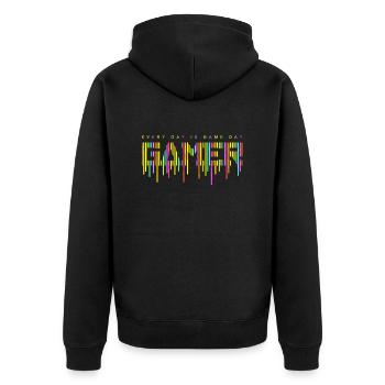 jeu gamer jeu amusant citation drôle amour hacker vidéo - Veste à capuche bio Premium Unisexe - noir - Dos - Nico (187cm)
